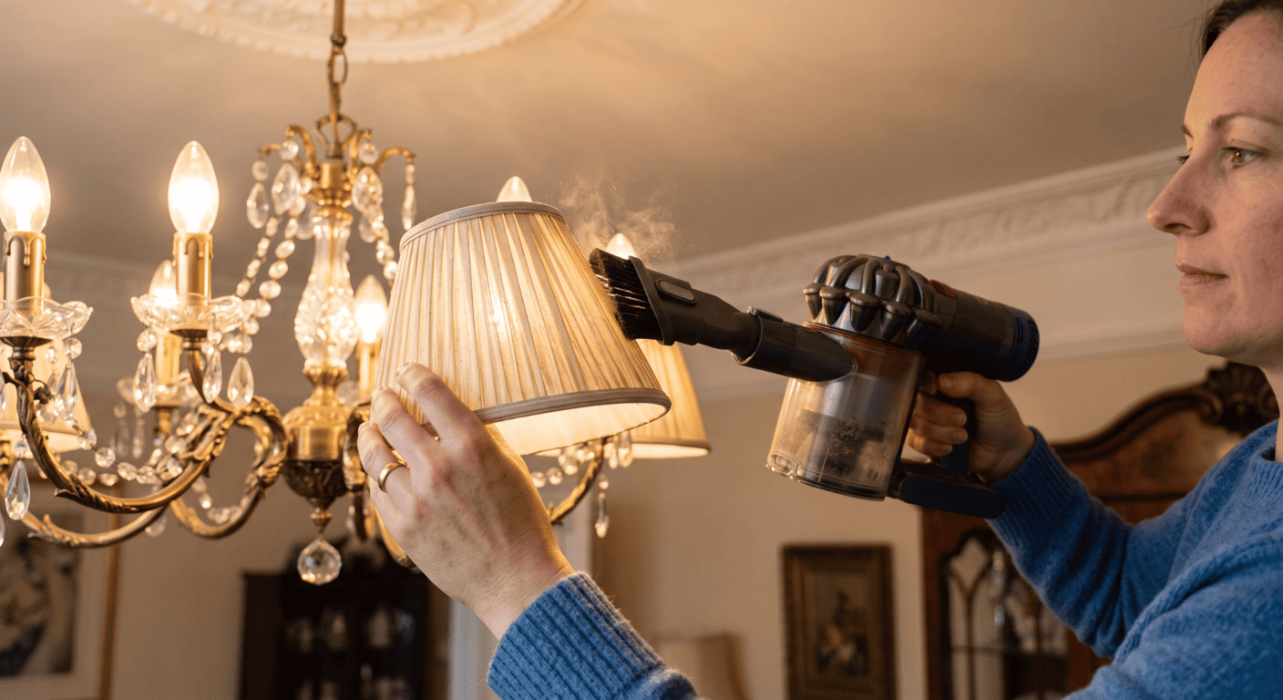 cách vệ sinh chao đèn vải