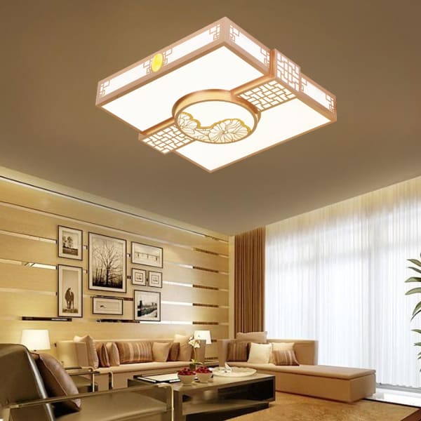 Sự kết hợp hoàn hảo giữa đèn ốp trần gỗ và nội thất